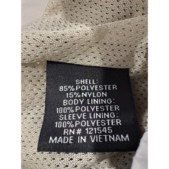 London Fog mens Windbreaker Bomber Jacket size Large Beige Microfiber Full Zip - Picture 6 of 7